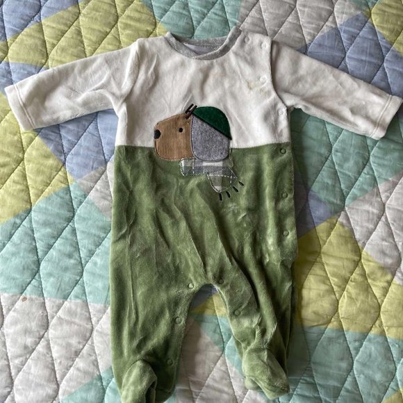 Mayoral Embroidered Applique footed one-piece ECOFRIENDS newborn onesie - Picture 3 of 5